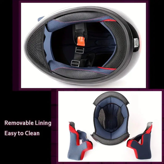 Unisex Cat Ear Motorcycle Helmet – Futuristic ABS Shell with Removable Ears, Adjustable Strap & Multi-Season Comfort, Ideal Gift for Riders