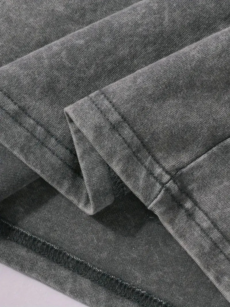 Men's Vintage Monaco Racing Graphic T-Shirt Heavyweight Cotton Loose Fit Washed Finish Short Sleeve Tee Grey