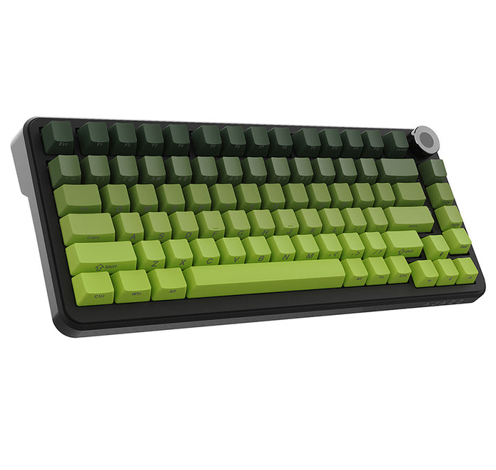 75% Wired/2.4GHz Wireless RGB Gasket Mechanical Keyboard with Volume Knob, South-Facing LED, Poron Foam, PBT Keycaps, Programmable Hot-Swap