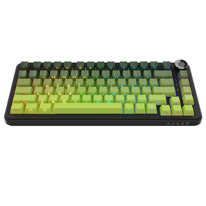 75% Wired/2.4GHz Wireless RGB Gasket Mechanical Keyboard with Volume Knob, South-Facing LED, Poron Foam, PBT Keycaps, Programmable Hot-Swap