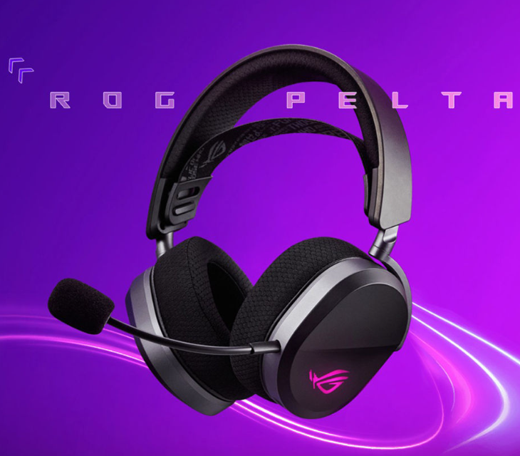 ASUS ROG Pelta Wireless Gaming Headset – Tri-Mode Connectivity (BT, 2.4GHz, USB-C), RGB Lighting, 70-Hour Battery, Super-Wideband Mic – Black