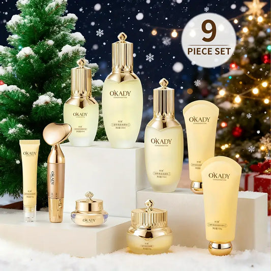 OKADY Ginseng Skincare Set – 9-Piece Alcohol-Free Facial Care Kit with Quick Absorption, Hypoallergenic Formula for All Skin Types