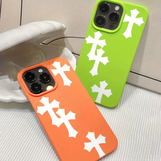 Cross Religious Pattern Phone Case – Shockproof & Anti-Drop Protective Cover for iPhone 11 to iPhone 16 Pro Max
