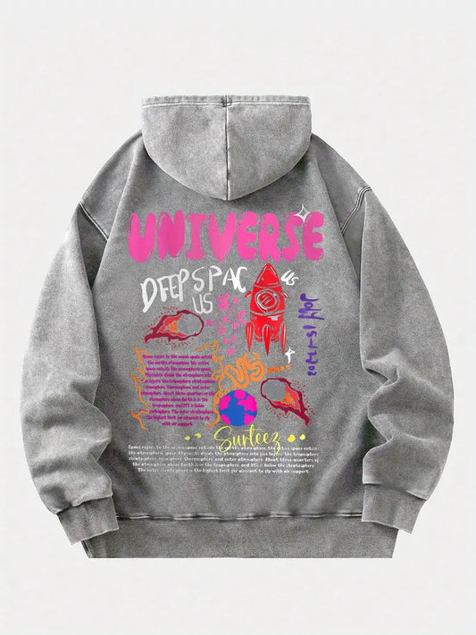 Men's Anime Warrior Hoodie Dark Graphic Pullover Japanese Manga Style Cotton Blend Streetwear