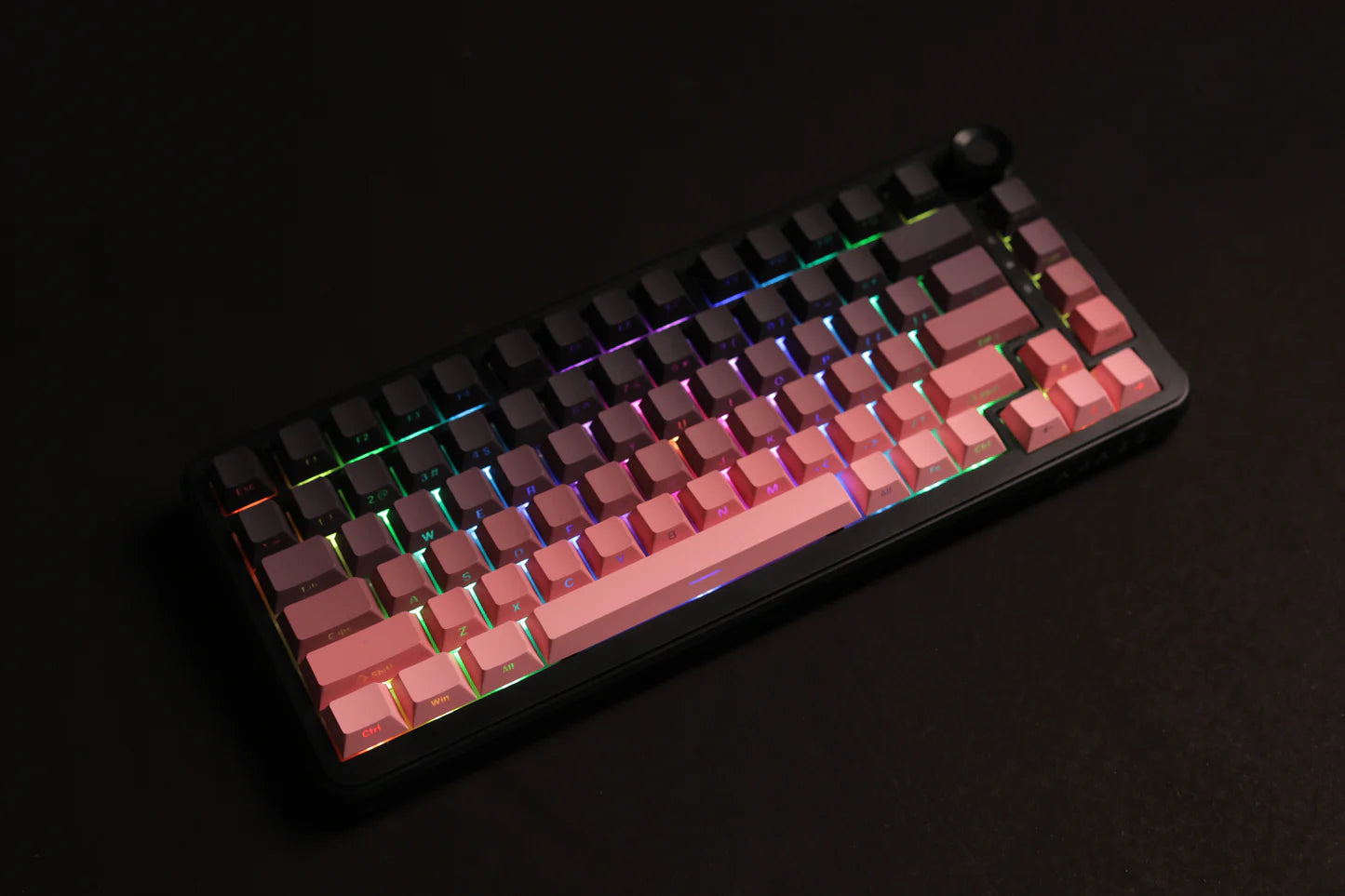 75% Wired/2.4GHz Wireless RGB Gasket Mechanical Keyboard with Volume Knob, South-Facing LED, Poron Foam, PBT Keycaps, Programmable Hot-Swap (Copy)
