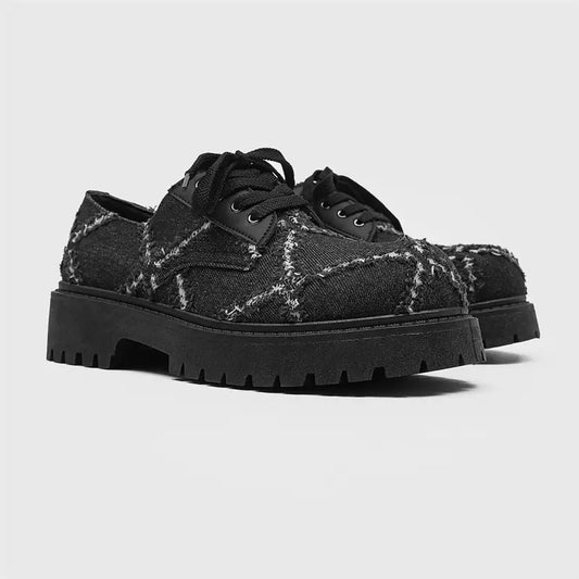 Unisex Korean Streetwear Lace-Up Sneakers – Low-Top, Non-Slip Rubber Sole