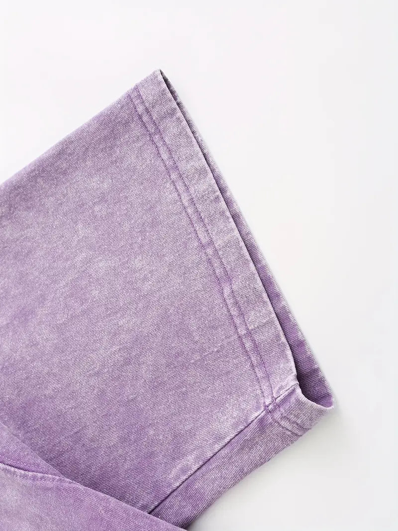 Men's Oversized Drop Shoulder T-Shirt Solid Color Acid Wash Cotton Loose Fit Short Sleeve Streetwear Tee