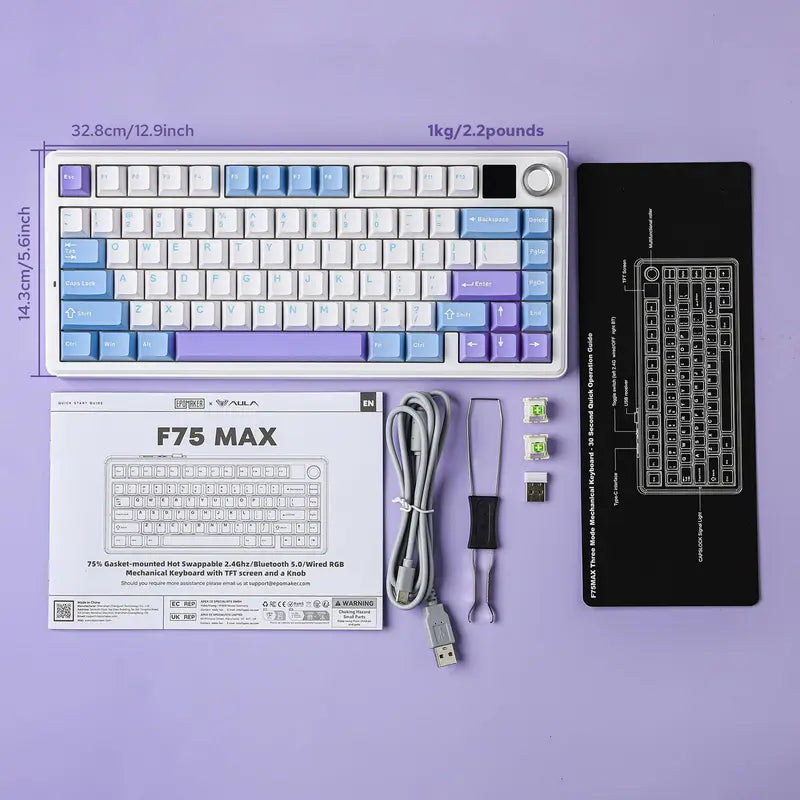 Mechanical Gaming Keyboard with TFT Screen and Rotary Knob, Gasket Mount, Hot-Swappable Pre-Lubed Linear Switches, RGB Backlit, Compact Gaming (Copy)