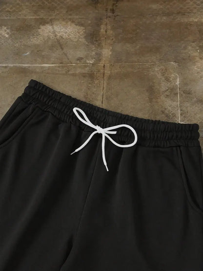 Men's Two-Piece Streetwear Set Hoodie and Sweatpants Printed Eyes Flame Slogan Graphic Fall Winter Tracksuit