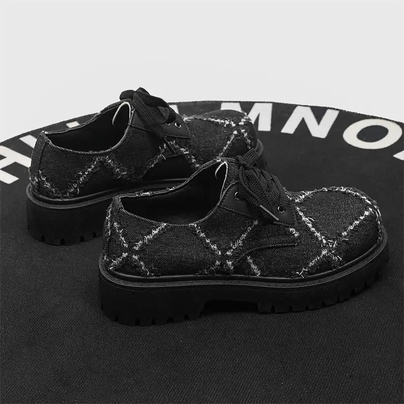 Unisex Korean Streetwear Lace-Up Sneakers – Low-Top, Non-Slip Rubber Sole