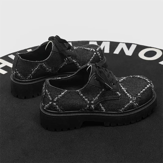 Unisex Korean Streetwear Lace-Up Sneakers – Low-Top, Non-Slip Rubber Sole