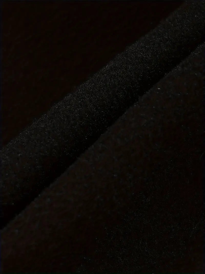 Men's Embroidered Striped Jacket Button-Up Lapel Casual Long Sleeve Outerwear for Fall Winter Black