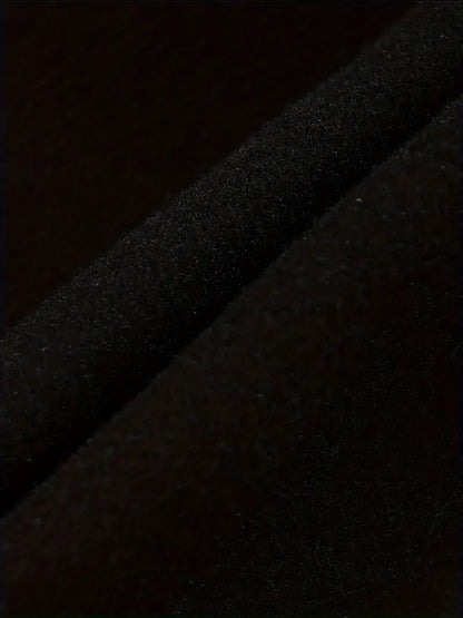 Men's Embroidered Striped Jacket Button-Up Lapel Casual Long Sleeve Outerwear for Fall Winter Black