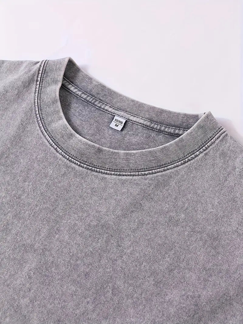 Men’s Washed Cotton Tank Top – Academic Style Vest with Pattern Print, Indoor & Outdoor Summer Wear