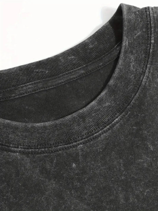 Men's Vintage Monaco Racing Graphic T-Shirt Heavyweight Cotton Loose Fit Washed Finish Short Sleeve Tee