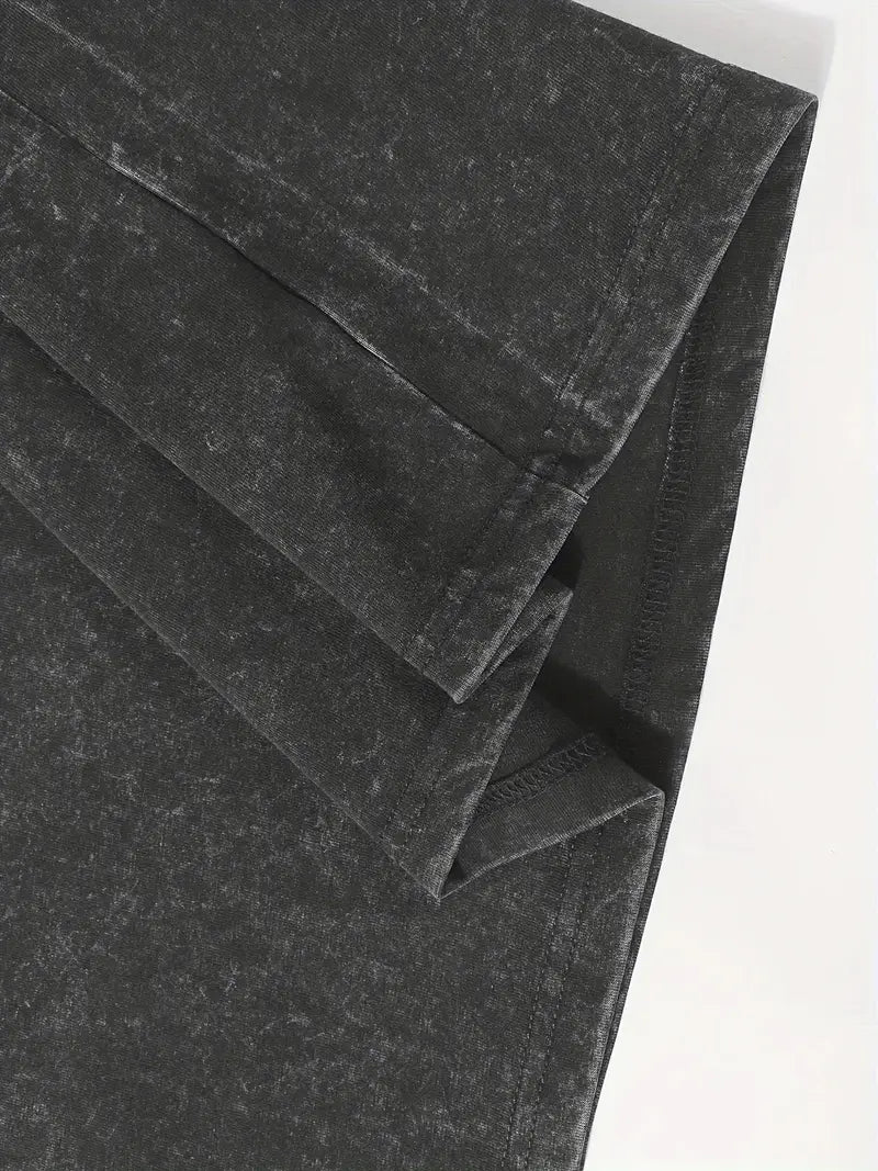 Men's Malinia Micuela Blade Print T-Shirt 230g Washed Cotton Loose Fit Short Sleeve Futuristic Graphic Tee