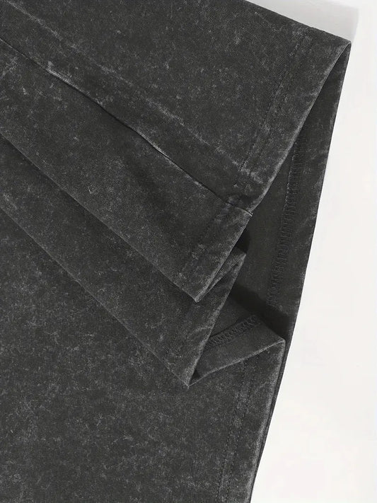 Men's Washed Cotton T-Shirt Jesus Graphic Print Loose Fit Short Sleeve Crew Neck Vintage Streetwear Tee