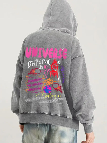 Men's Anime Warrior Hoodie Dark Graphic Pullover Japanese Manga Style Cotton Blend Streetwear