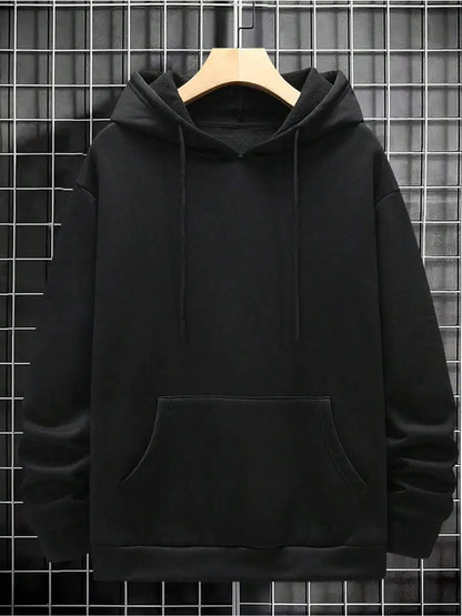 Men's Oversized Zip-Up Hoodie "BACKIN TIME" Print Cotton Blend Velvet Lined Streetwear Sweatshirt