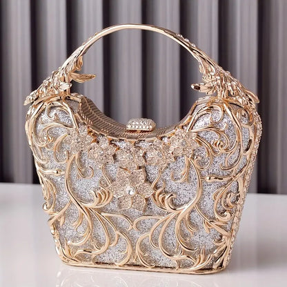 Handmade Luxury Floral Clutch Bag – Elegant Fabric Evening Tote with Buckle Closure, Perfect for Weddings, Dances & Formal Events