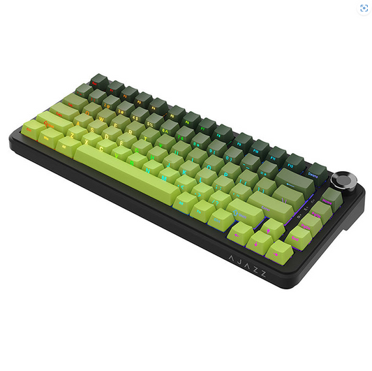 75% Wired/2.4GHz Wireless RGB Gasket Mechanical Keyboard with Volume Knob, South-Facing LED, Poron Foam, PBT Keycaps, Programmable Hot-Swap