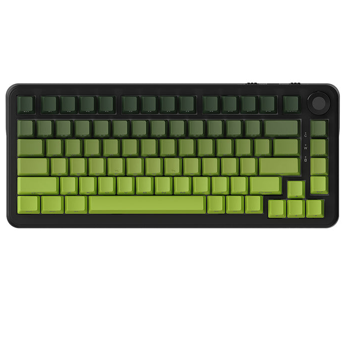 75% Wired/2.4GHz Wireless RGB Gasket Mechanical Keyboard with Volume Knob, South-Facing LED, Poron Foam, PBT Keycaps, Programmable Hot-Swap