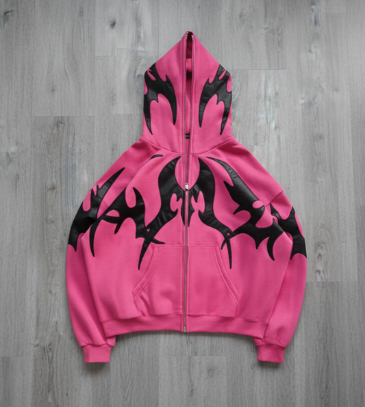 Women's Y2K Color Block Hoodie with Side Pockets Long Sleeves Full-Zip Front Streetwear Sweatshirt