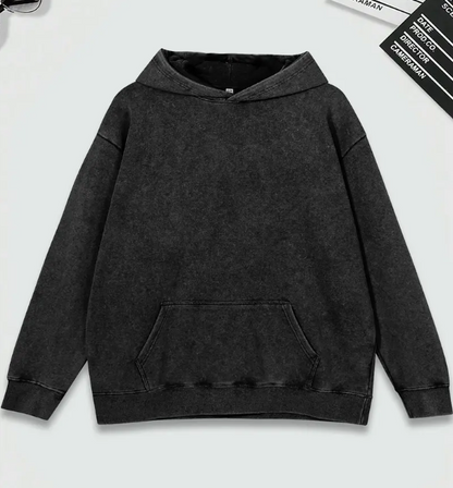 Men's Vintage Washed Hoodie Zombie Print Cotton Blend Long Sleeve Graphic Sweatshirt Fall Winter