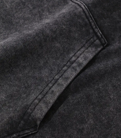 Men's Vintage Washed Hoodie Zombie Print Cotton Blend Long Sleeve Graphic Sweatshirt Fall Winter