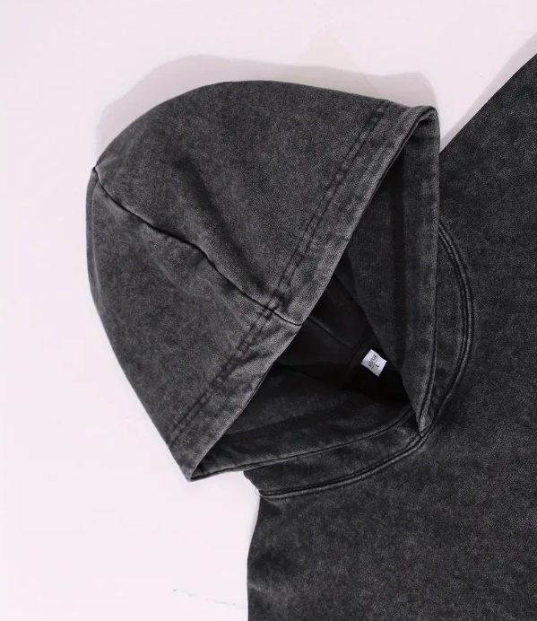 Men's Vintage Washed Hoodie Zombie Print Cotton Blend Long Sleeve Graphic Sweatshirt Fall Winter