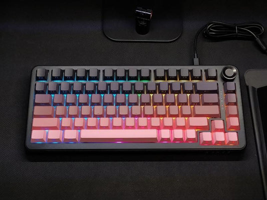 75% Wired/2.4GHz Wireless RGB Gasket Mechanical Keyboard with Volume Knob, South-Facing LED, Poron Foam, PBT Keycaps, Programmable Hot-Swap (Copy)