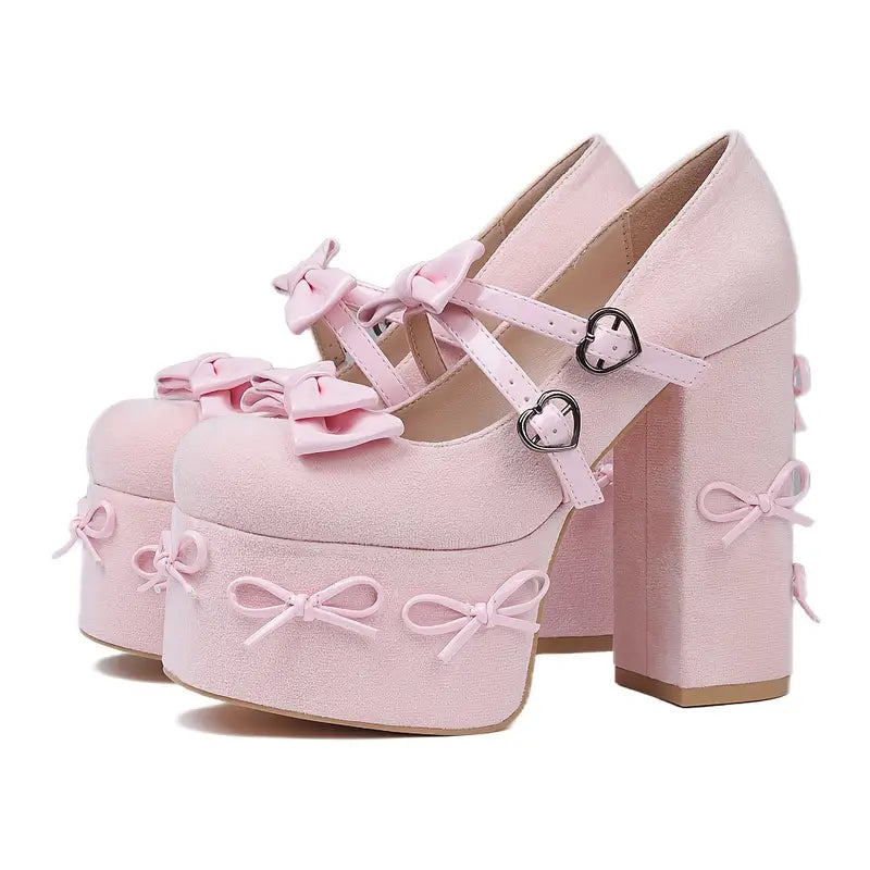 Women’s Chunky Platform Mary Jane Shoes – Gothic Punk Style with Adjustable Buckle Strap & Cushioned PU Insole, Black Heels for Y2K, Costume Parties & Everyday Wear