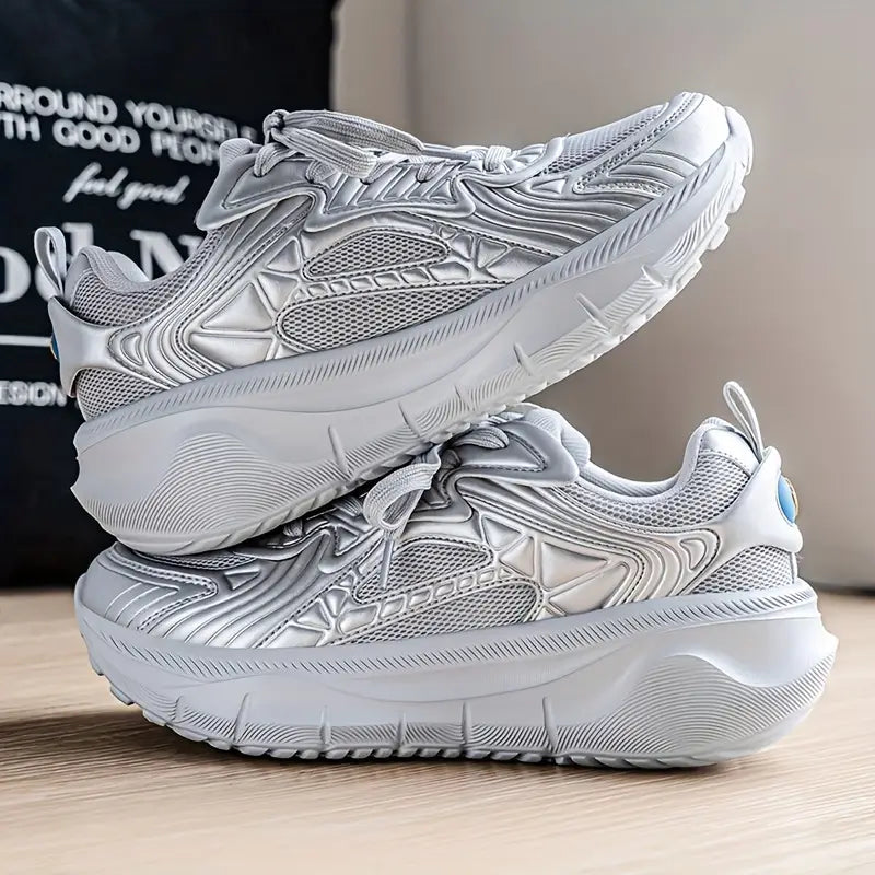 Men’s Thick Sole High-Top Casual Sneakers – Lightweight Streetwear for Jogging & Motorcycle Riding