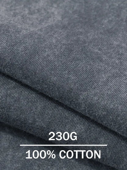 Men's Summer Street Style T-Shirt Racing Car Print Thick Cotton Vintage Washed Loose Fit Short Sleeve Tee