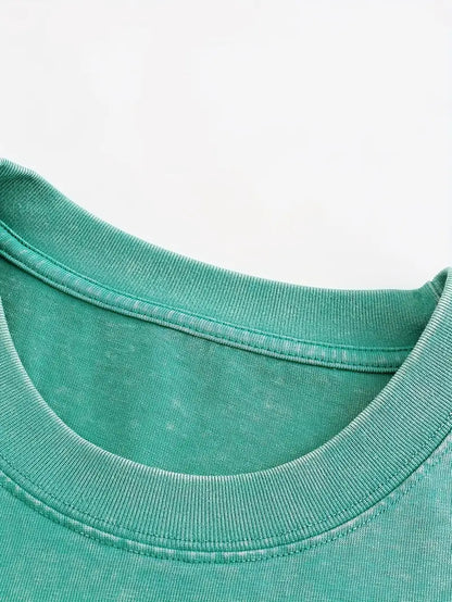 Men’s Retro Streetwear Set – Cotton T-Shirt & Shorts with Girl Print, Summer Casual Outfit