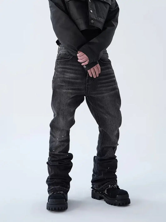 Men’s Solid Loose-Fit Jeans – Y2K Straight-Leg Cowboy Pants with Classic Denim Look & Casual Comfort