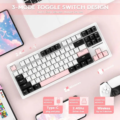 Attack Shark M87 TKL Mechanical Gaming Keyboard – RGB Backlit, Hot-Swappable, Wireless Triple Mode