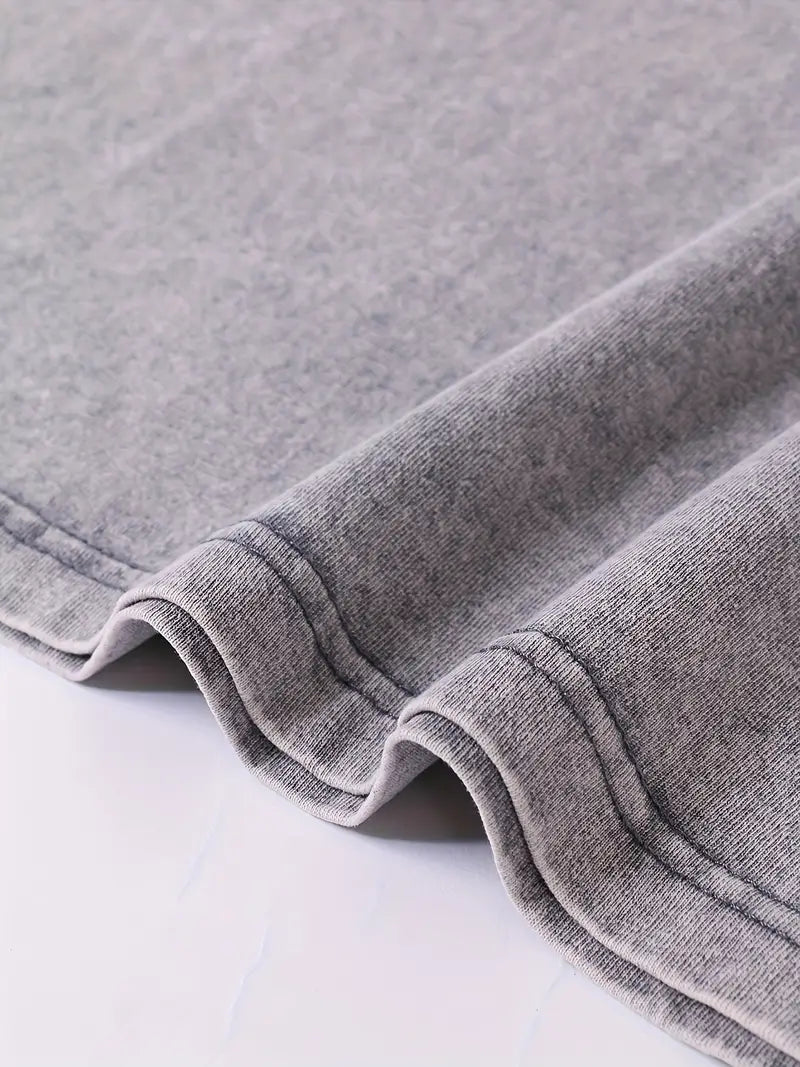 Men’s Washed Cotton Sleeveless Vest – Statue of Liberty & NYC Skyline Print, 230GSM Relaxed Fit Tank Top