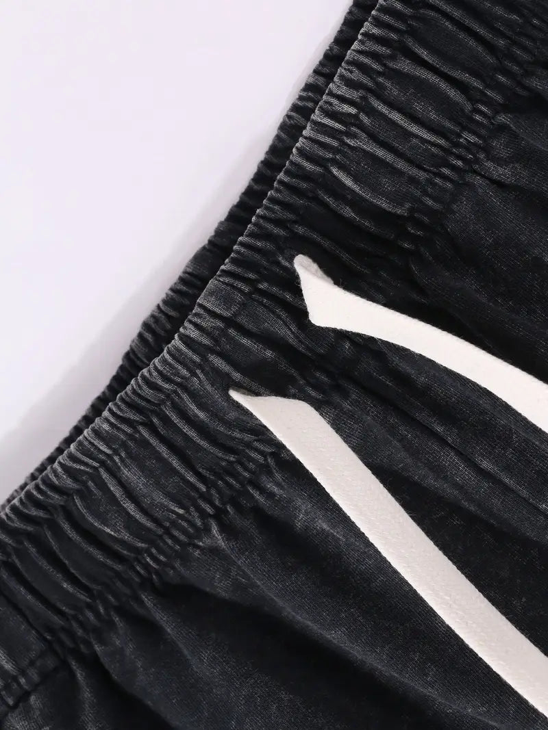 Men’s Retro Streetwear Set – Cotton T-Shirt & Shorts with Girl Print, Summer Casual Outfit