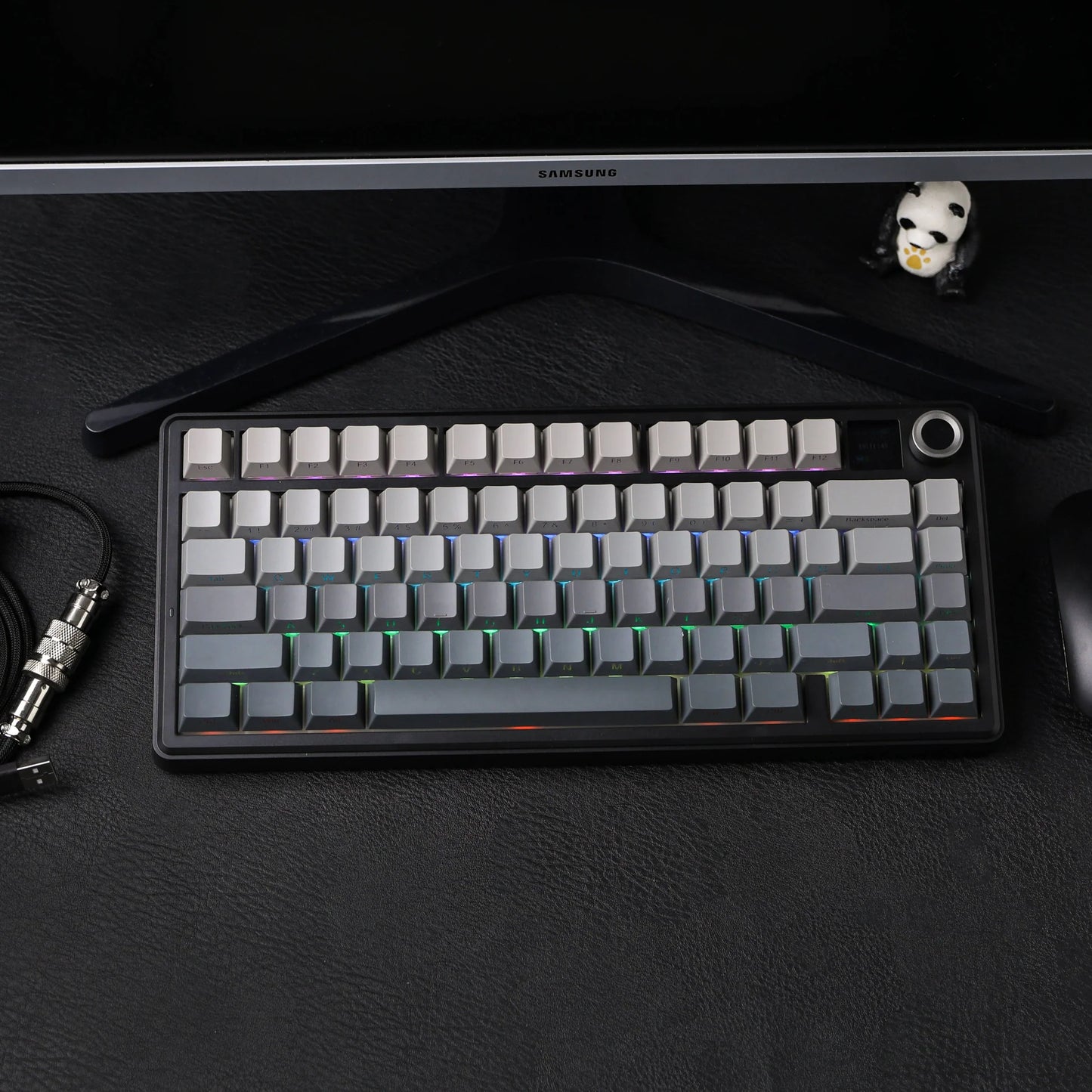 Mechanical Gaming Keyboard with TFT Screen and Rotary Knob, Gasket Mount, Hot-Swappable Pre-Lubed Linear Switches, RGB Backlit, Compact Gaming