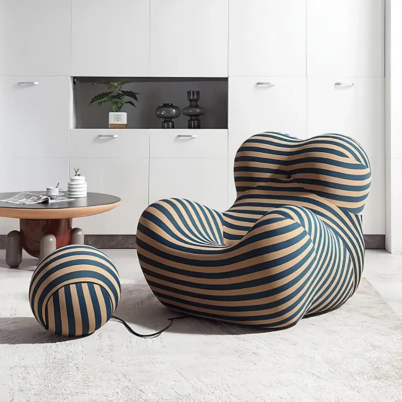 Light Luxury Designer Lazy Sofa – Single Armrest Lounge Chair with Memory Foam, Floor-Standing for Living Room & Balcony