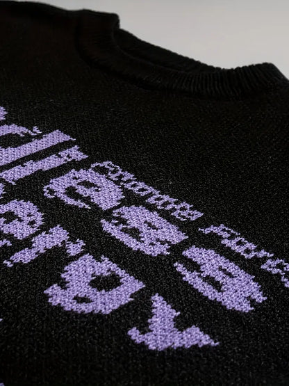 Men's Graphic Knit Sweater – Loose Knit Sweater – Loose Fit Pullover, Round Fit Pullover, Round Neck, Streetwear Neck, Streetwear Casual Winter Fashion Casual Winter Fashion