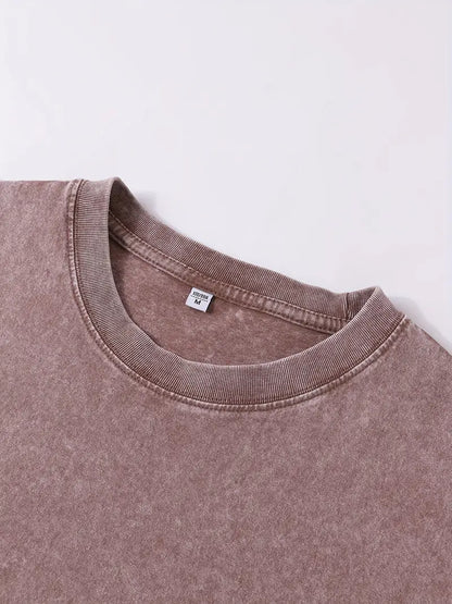 Men’s 230GSM Washed Sleeveless Muscle Tank – Human Body Line Art Print, Loose Fit Gym & Streetwear Vest