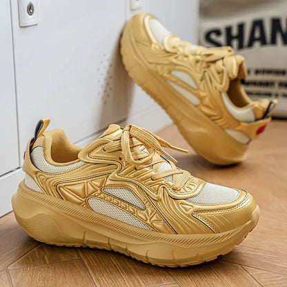 Men’s Thick Sole High-Top Casual Sneakers – Lightweight Streetwear for Jogging & Motorcycle Riding