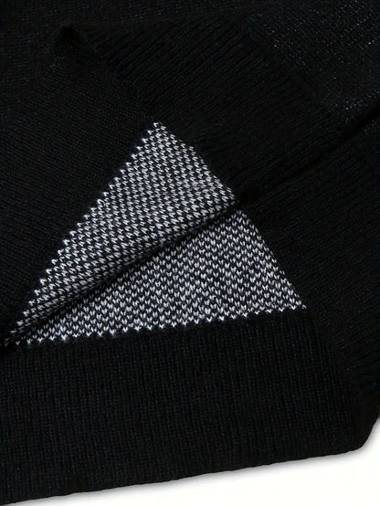 Angel Cartoon Knit Sweater – Men's Jacquard Pullover, Retro Casual Fall Winter Streetwear