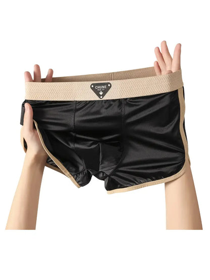 3pcs Men's Ice Fiber Boxer Briefs – Ultra-Thin Seamless Underwear, Breathable Full Coverage Fit