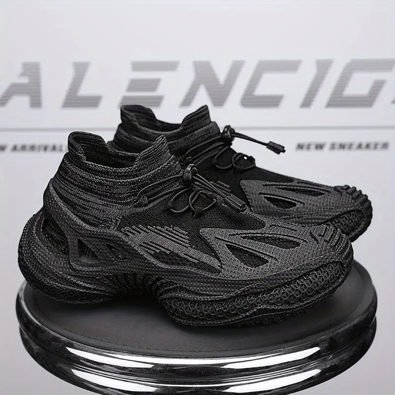 Men's Breathable Mesh Sneakers with EVA Sole Lightweight Low-Top Design Lace-Up Closure