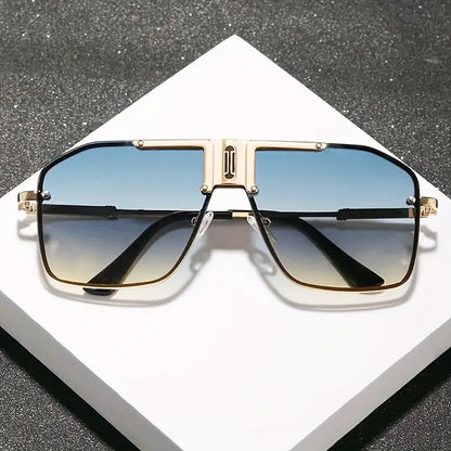 Men’s Executive Square Frame Glasses – Business Formal Eyewear with Transitional Tint Lenses