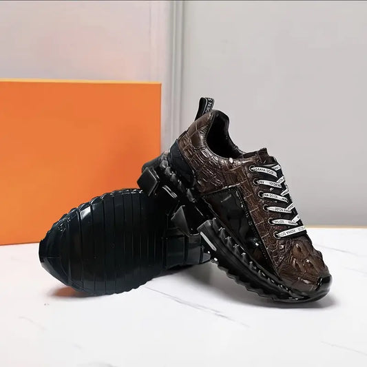 European Men’s Fashion Trend Sneakers – Low-Top Lace-Up Casual Shoes with PU/Fabric Upper & Cushioned PVC Sole for Business, Leisure & Everyday Wear