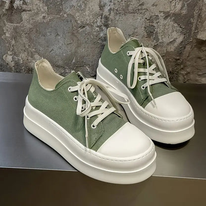Men's Mint Green Low-Top Sneakers – Lightweight Lace-Up, EVA Insole, Non-Slip Sole, Casual & Office